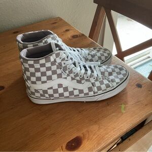 Vans Checkerboard Sk8-Hi High-Top Sneakers - Gray & White